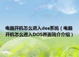 電腦開機怎么進入dos系統(tǒng)（電腦開機怎么進入DOS界面簡介介紹）