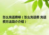 怎么充話費(fèi)呀（怎么充話費(fèi) 充話費(fèi)方法簡(jiǎn)介介紹）