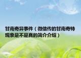 甘南奇異事件（微信傳的甘南奇特現(xiàn)象是不是真的簡介介紹）