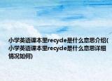 小學(xué)英語課本里recycle是什么意思介紹(小學(xué)英語課本里recycle是什么意思詳細(xì)情況如何)