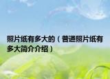照片紙有多大的（普通照片紙有多大簡介介紹）