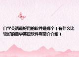 自學(xué)英語最好用的軟件是哪個（有什么比較好的自學(xué)英語軟件啊簡介介紹）