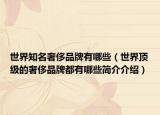 世界知名奢侈品牌有哪些（世界頂級的奢侈品牌都有哪些簡介介紹）