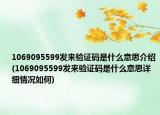 1069095599發(fā)來驗證碼是什么意思介紹(1069095599發(fā)來驗證碼是什么意思詳細情況如何)