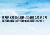 青海長(zhǎng)云暗雪山里的長(zhǎng)云是什么意思（青海長(zhǎng)云暗雪山的長(zhǎng)云的意思簡(jiǎn)介介紹）