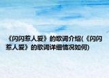 《閃閃惹人愛》的歌詞介紹(《閃閃惹人愛》的歌詞詳細情況如何)