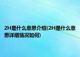2H是什么意思介紹(2H是什么意思詳細情況如何)