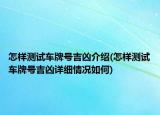 怎樣測試車牌號吉兇介紹(怎樣測試車牌號吉兇詳細情況如何)