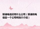 聯(lián)通電信還有什么公司（聯(lián)通和電信是一個公司嗎簡介介紹）