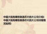 中國大陸有哪些制造芯片的大公司介紹(中國大陸有哪些制造芯片的大公司詳細情況如何)