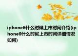 iphone6什么時候上市時間介紹(iphone6什么時候上市時間詳細情況如何)