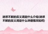 迷惑不解的反義詞是什么介紹(迷惑不解的反義詞是什么詳細情況如何)