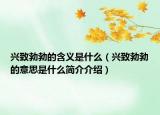 興致勃勃的含義是什么（興致勃勃的意思是什么簡(jiǎn)介介紹）