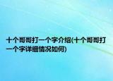 十個哥哥打一個字介紹(十個哥哥打一個字詳細情況如何)