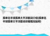 孤單北半球孤單太平洋歌詞介紹(孤單北半球孤單太平洋歌詞詳細情況如何)