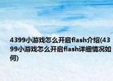 4399小游戲怎么開啟flash介紹(4399小游戲怎么開啟flash詳細情況如何)