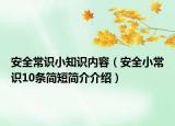 安全常識(shí)小知識(shí)內(nèi)容（安全小常識(shí)10條簡(jiǎn)短簡(jiǎn)介介紹）
