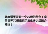 惡魔獵手需要一個70級的角色（魔獸世界70惡魔獵手出生多少級簡介介紹）