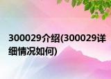 300029介紹(300029詳細情況如何)