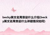 becky英文名寓意是什么介紹(becky英文名寓意是什么詳細情況如何)