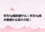 華為5g指的是什么（華為5g技術(shù)是指什么簡(jiǎn)介介紹）