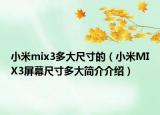 小米mix3多大尺寸的（小米MIX3屏幕尺寸多大簡介介紹）