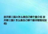 放開那三國2(怎么查自己哪個服介紹 放開那三國2 怎么查自己哪個服詳細情況如何)