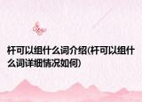 桿可以組什么詞介紹(桿可以組什么詞詳細(xì)情況如何)