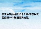 表示生氣的成語(yǔ)10個(gè)介紹(表示生氣的成語(yǔ)10個(gè)詳細(xì)情況如何)