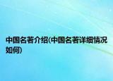 中國名著介紹(中國名著詳細(xì)情況如何)