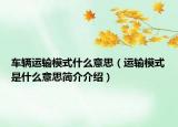 車輛運輸模式什么意思（運輸模式是什么意思簡介介紹）