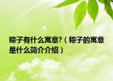粽子有什么寓意?（粽子的寓意是什么簡介介紹）