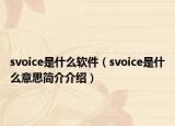 svoice是什么軟件（svoice是什么意思簡(jiǎn)介介紹）
