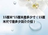 15厘米*15厘米是多少寸（15厘米尺寸是多少簡介介紹）