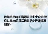 迷你世界xg的激活碼是多少介紹(迷你世界xg的激活碼是多少詳細(xì)情況如何)