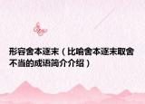 形容舍本逐末（比喻舍本逐末取舍不當(dāng)?shù)某烧Z簡介介紹）