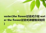 water(the flower過(guò)去式介紹 water the flower過(guò)去式詳細(xì)情況如何)