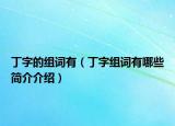 丁字的組詞有（丁字組詞有哪些簡(jiǎn)介介紹）