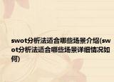 swot分析法適合哪些場景介紹(swot分析法適合哪些場景詳細情況如何)