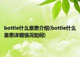 bottle什么意思介紹(bottle什么意思詳細(xì)情況如何)