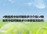 vf數(shù)據(jù)庫中如何刪除多行介紹(vf數(shù)據(jù)庫中如何刪除多行詳細(xì)情況如何)