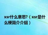 xsr什么意思?（xsr是什么梗簡介介紹）