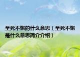 至死不懈的什么意思（至死不懈是什么意思簡介介紹）