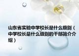 山東省實(shí)驗(yàn)中學(xué)校長(zhǎng)是什么級(jí)別（中學(xué)校長(zhǎng)是什么級(jí)別的干部簡(jiǎn)介介紹）