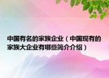 中國(guó)有名的家族企業(yè)（中國(guó)現(xiàn)有的家族大企業(yè)有哪些簡(jiǎn)介介紹）