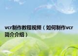 vcr制作教程視頻（如何制作vcr簡介介紹）