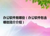 辦公軟件有哪些（辦公軟件包含哪些簡(jiǎn)介介紹）