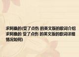 求阿桑的(受了點(diǎn)傷 的英文版的歌詞介紹 求阿桑的 受了點(diǎn)傷 的英文版的歌詞詳細(xì)情況如何)