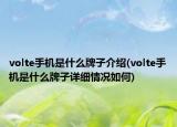 volte手機是什么牌子介紹(volte手機是什么牌子詳細情況如何)