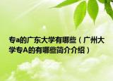 專(zhuān)a的廣東大學(xué)有哪些（廣州大學(xué)專(zhuān)A的有哪些簡(jiǎn)介介紹）